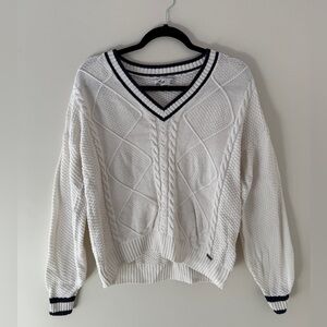 Hollister v neck cable knit sweater